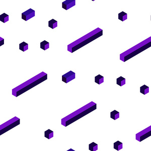 浅紫色矢量无缝等距模板与菱形。 有长方形和正方形的美丽插图。 名片网站模板。