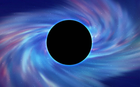 浅蓝色矢量覆盖黑洞星云。 插图与彩色银河恒星和黑洞。 黑色星期五促销的背景。