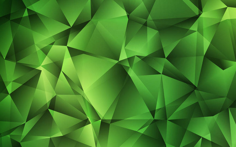 深绿色矢量布局，带线条三角形。一组彩色三角形的插图。商业广告的智能设计。