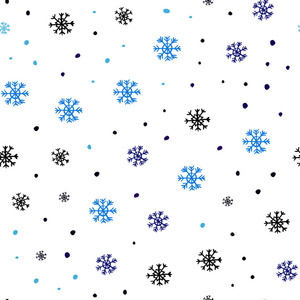 深蓝色矢量无缝覆盖与美丽的雪花。 彩色雪花在抽象背景上有梯度。 纺织品壁纸设计。