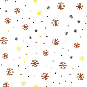 浅橙色矢量无缝图案与圣诞雪花。 彩色雪花在抽象背景上有梯度。 窗帘窗帘设计图案。