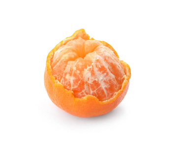 白色背景下的新鲜成熟橘子图片