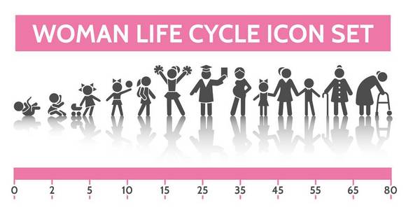 女性生命周期图片-女性生命周期素材-女性生命周期插画-摄图新视界