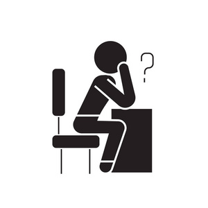 思考人与问题平例证, 标志照片