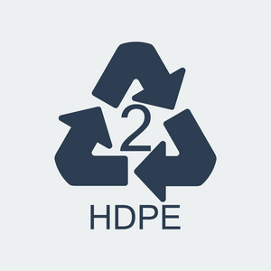 塑料回收符号 hdpe 2 包装塑料, 标签.矢量插图照片