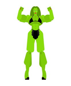 superheroine 肖像蒙面线艺术2与机器人的超级英雄苗年是孩子们在创意