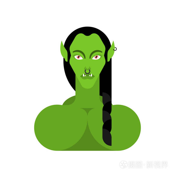 绿色妖精女性肖像.berk女士手推车