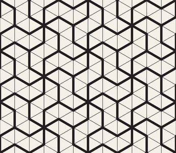 矢量无缝几何图案。简单的抽象线格子。重复三角形网格平铺背景