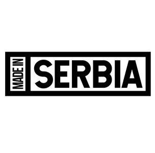 白色上的塞尔维亚标签