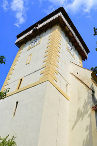 强化中世纪萨克森埃凡尼希教堂在村庄阿波尔德特兰西瓦尼亚。 该定居点是萨克森殖民者在12世纪中叶建立的