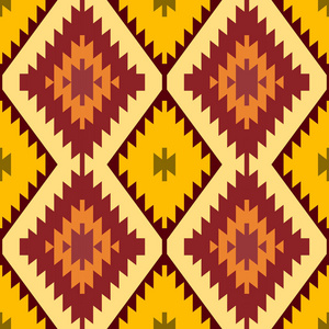 棕色土耳其无缝图案土耳其地毯黄米色橙棕色.