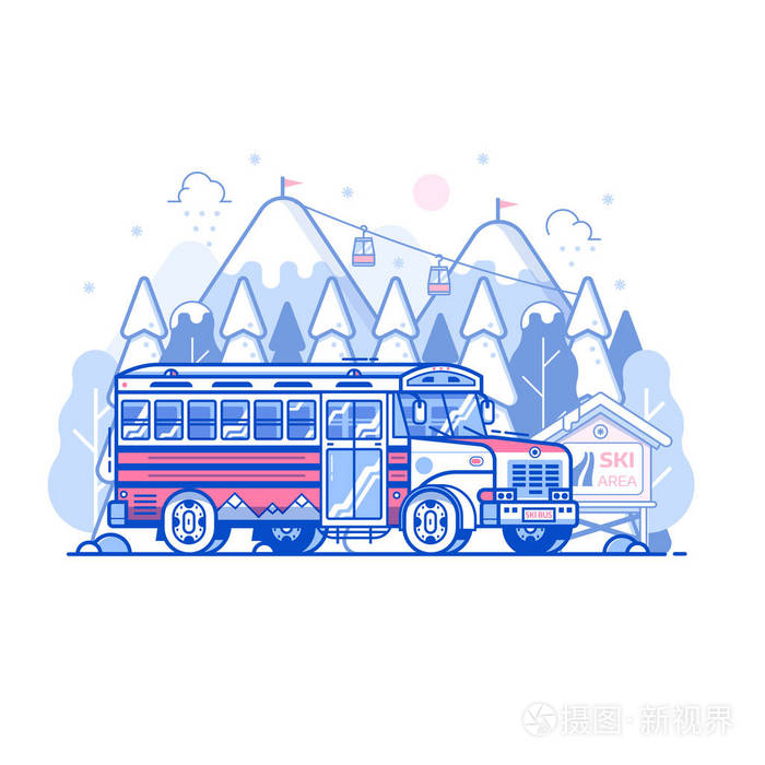 山地滑雪场穿梭巴士