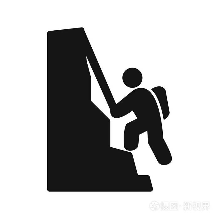 攀爬标志图标矢量插图的个人和商业用途