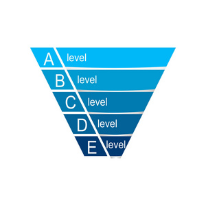 具有五个级别的业务演示的图表设计。