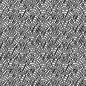 西盖哈字面意思是海浪。 无缝图案抽象鳞片简单自然背景日本圆灰黑色白色。 矢量插图
