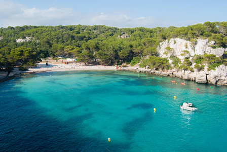 西班牙岛上最著名的海滩之一的全景