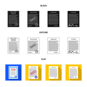 窗体和文档图标的孤立对象。形式和标记股票向量例证的汇集