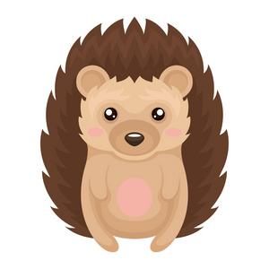 可爱的刺猬动物动画片字符向量例证在白色背景照片