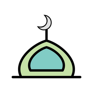 清真寺矢量图标标志图标矢量插图的个人和商业。