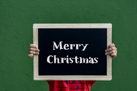 圣诞快乐，孩子们写黑板