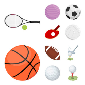 球和足球图标的矢量设计。股票球和篮球矢量图标集