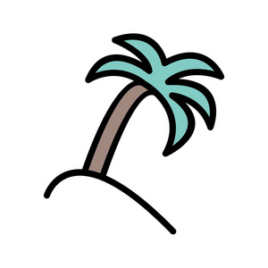供个人和商业使用的棕榈树矢量图标矢量插图