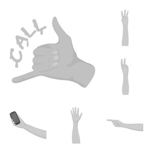 动画和拇指徽标的独立对象。用于 web 的动画和手势股票符号集合