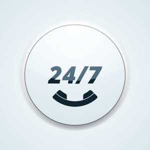 呼叫中心客户支持24小时图标矢量插图