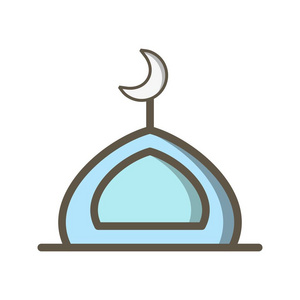清真寺矢量图标标志图标矢量插图个人和商业使用。