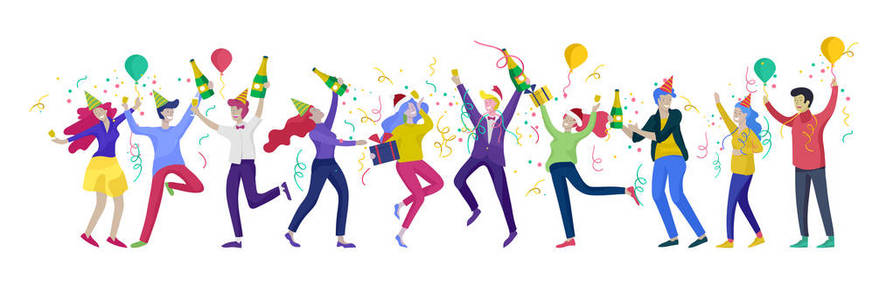 扔博士帽卡通图圣诞快乐, 一起庆祝快乐.