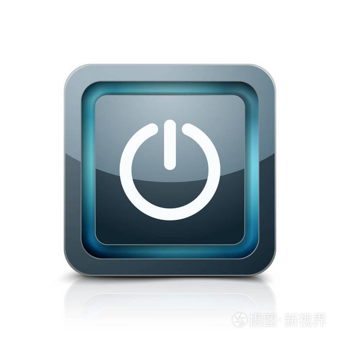 启动电源按钮符号矢量插图