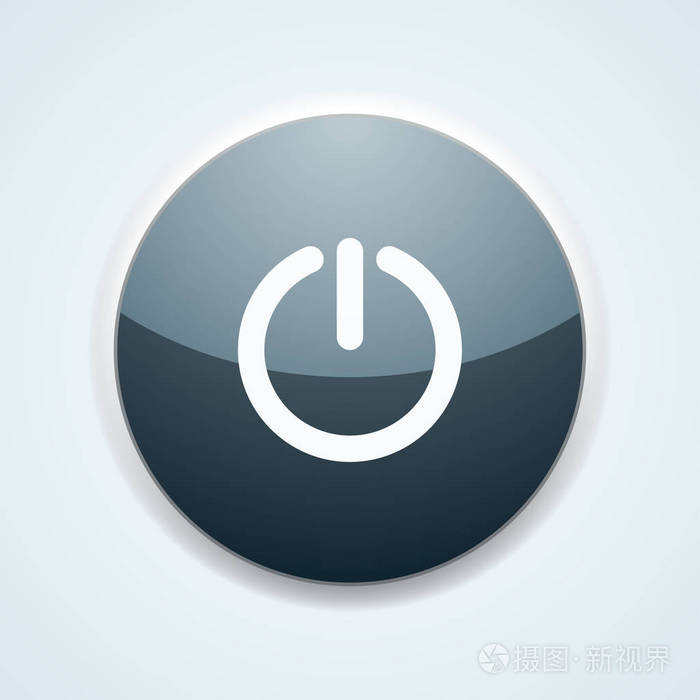启动电源按钮符号矢量插图
