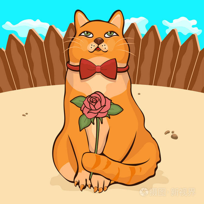 三月猫手绘卡通人物矢量插图漫画 色彩斑斓的彩绘滑稽可爱的搞笑姜母猫带着蝴蝶结 带着花尾在后台围栏上预约照片 正版商用图片15ysig 摄图新视界 三月猫手绘卡通人物矢量插图漫画 色彩斑斓的彩绘滑稽可爱的搞笑姜母猫带着蝴蝶结 带着花尾在后台围栏上预约照片 正版商用图片15ysig 摄图新视界