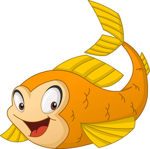 动物金鱼卡通金鱼. 有趣快乐动物的矢量插图.照片