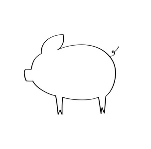 标志猪。 猪排。 猪肉。 白色背景上的矢量插图。 2019年