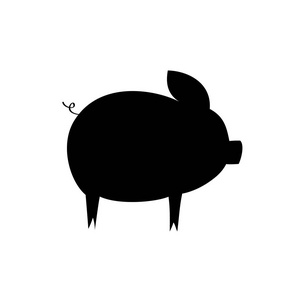 标志猪。 猪排。 猪肉。 白色背景上的矢量插图。 2019年