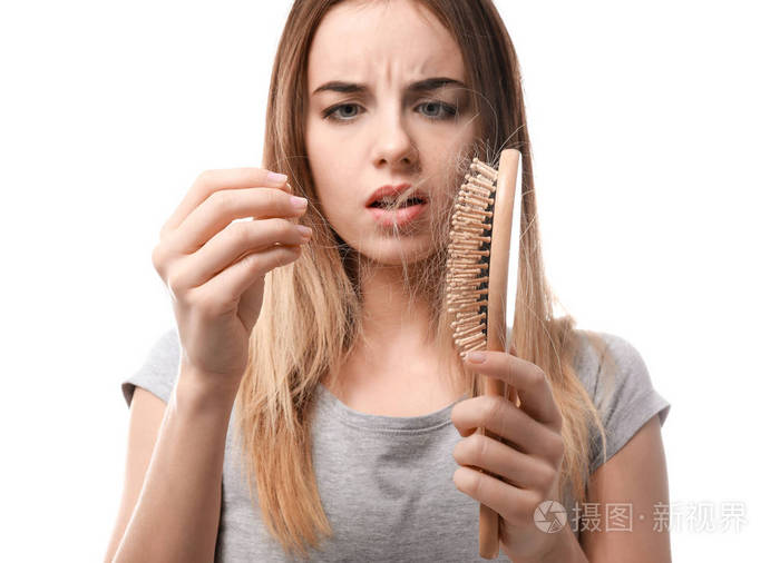 有脱发问题的白人女性照片 正版商用图片15yv5e 摄图新视界