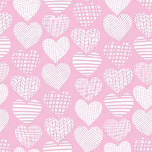白色的心形状在粉红色的背景.质感的心背景.手绘的心塑造无尽的背景.