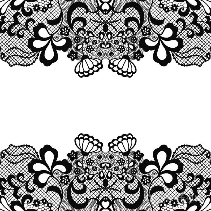 无缝花边边框矢量图黑色花边复古优雅装饰