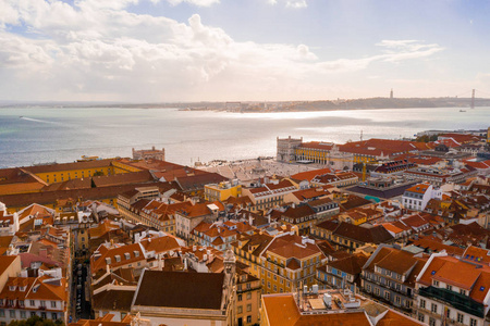 里斯本城市景观老城阿尔法马葡萄牙全景