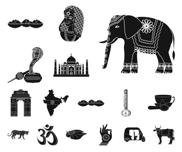 印度和标志性的矢量股票网站插图照片