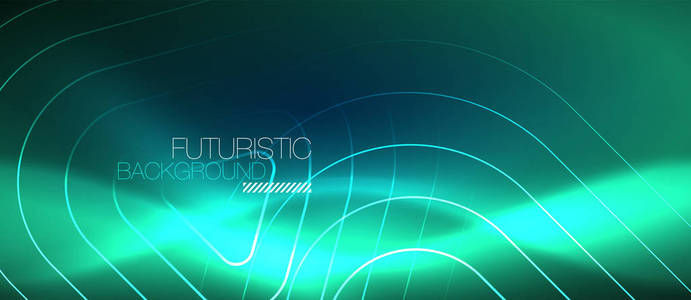 霓虹灯发光的技术线条, 高科技未来主义的几何形状抽象背景模板照片