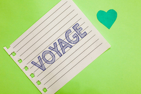 文字写作文本航行。商务概念的长途旅行涉及海上或太空旅游度假笔记本纸提醒心浪漫信息绿色背景