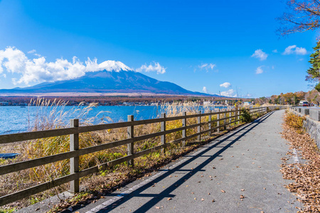 日本子湖四周富士山美景