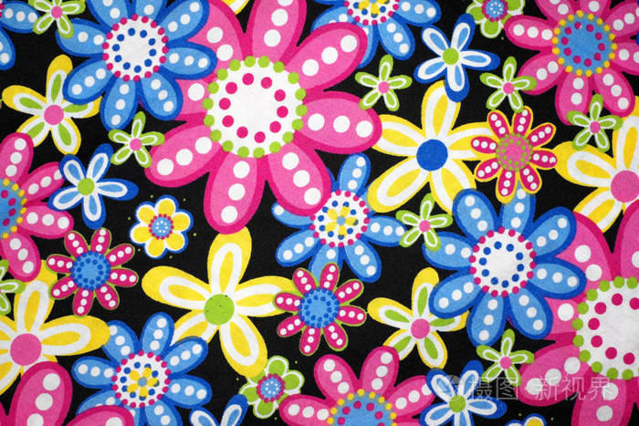鲜艳的花布图案