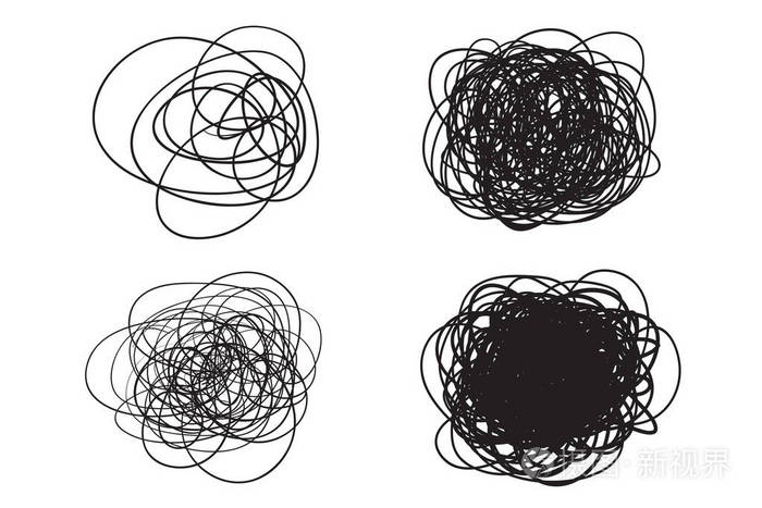 混乱挥动着背景白色上的混乱图案用线条缠绕纹理手工绘制的恐龙涂鸦带