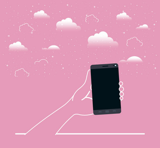 手举手机图片-手举手机素材-手举手机插画-摄图新视界