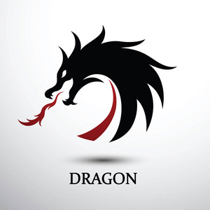 无缝图案与邮票与龙.