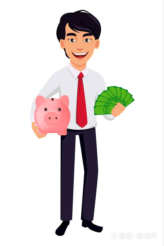 亚洲商务人士,概念卡通人物的办公室风格服装.