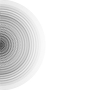 由点组成的单色图案。 这些点形成同心圆。 抽象几何背景